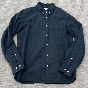 Flint and Tinder Architect Shirt Men's Donegal Navy Button-Up Shirt L